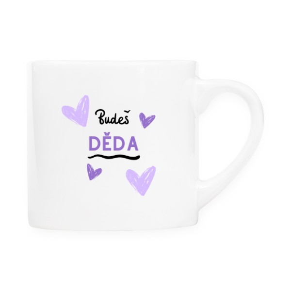 Hrnek espresso (Lungo) s potiskem Budeš děda