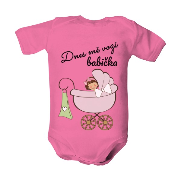 Dětské body  s potiskem dnes mě vozí bába