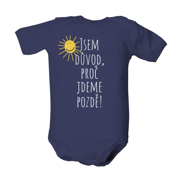 Dětské body  s potiskem jsem důvod, proč jdeme pozdě