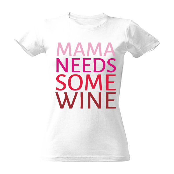 Tričko s potiskem mama needs some wine