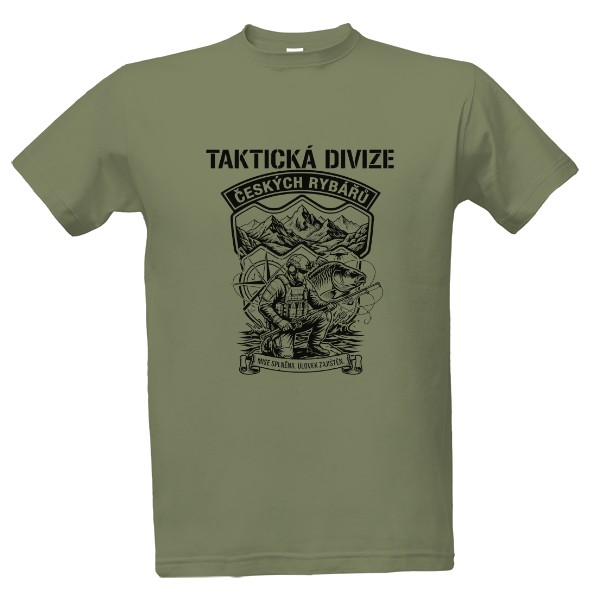 Tričko s potiskem Taktická divize českých rybářů