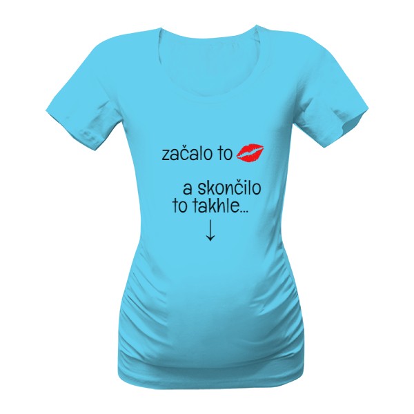 Tričko s potiskem začalo to polibkem
